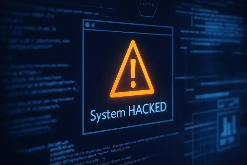 Warnmeldung über gehacktes Konto