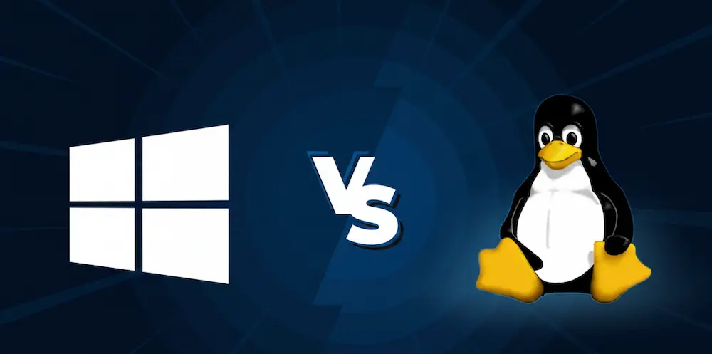 Laptop mit Linux Desktop