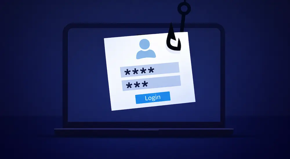 Gefälschte E-Mail auf Laptop